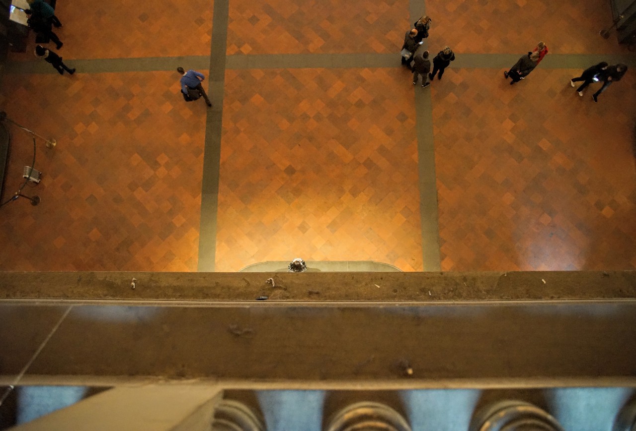 Το δάπεδο στην Αίθουσα των Πεντακοσίων από ψηλά στο Παλάτσο Βέκιο (Φωτογραφία Νίκος Πράσσος)
