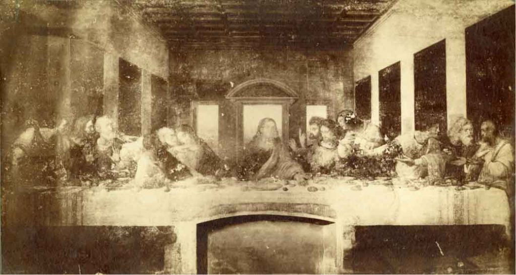Ο Μυστικός Δείπνος όπως ήταν το 1901 ( Φωτογραφία: Κατάλογος Άντερσον, Πηγή: Last Supper Museum)